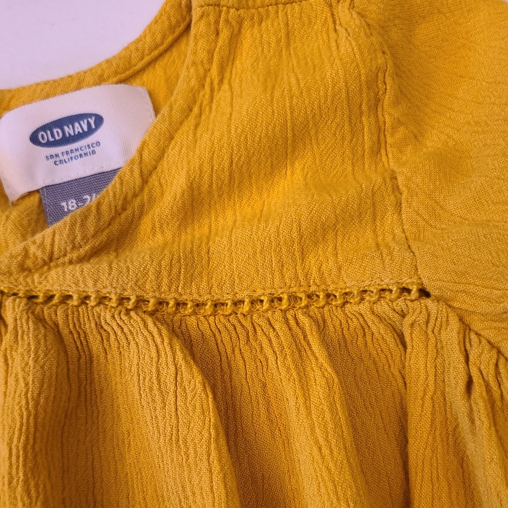 Old Navy Matched Set Long-Sleeve Top With Pants Gold And Floral Size 18 To 24 Mo - Picture 8 of 12